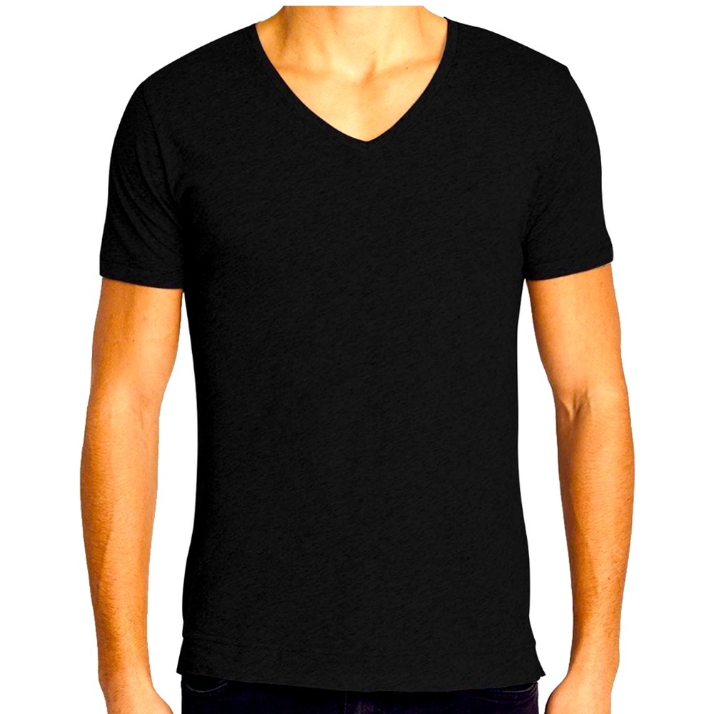 NWT Mens short sleeve TSHIRT 100% Pima Cotton V neck black. Amazing quality.